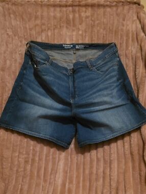 torrid Dark Blue Stretch Denim Shorts